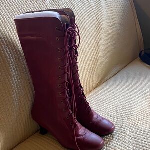 Array Burgundy Lace-Up Boots